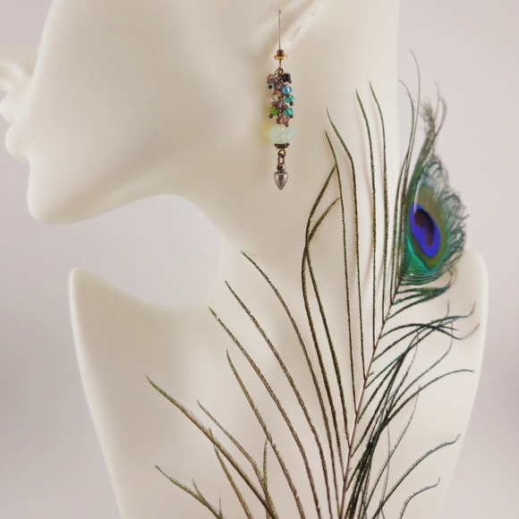 Jewelry - Sterling Silver Multi Color Beaded Dangle earrings 925